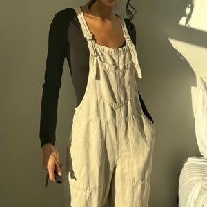 AERIE Cotton overalls/jumpsuit  crème/tan